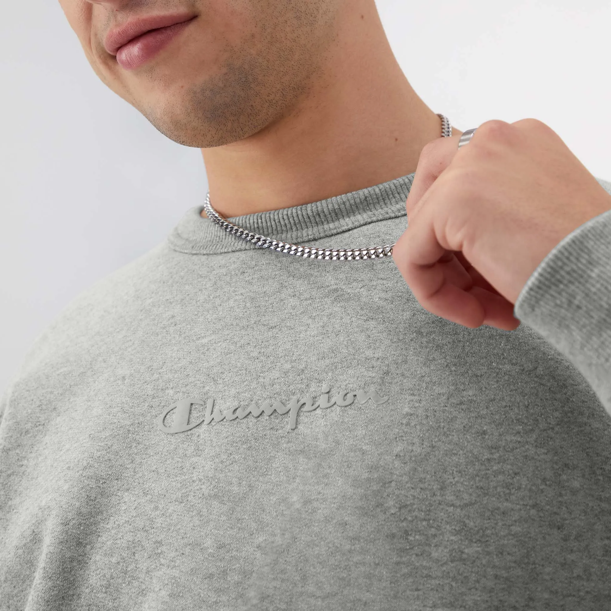 Champion Powerblend Crewneck Sweatshirt, Tonal Script Logo