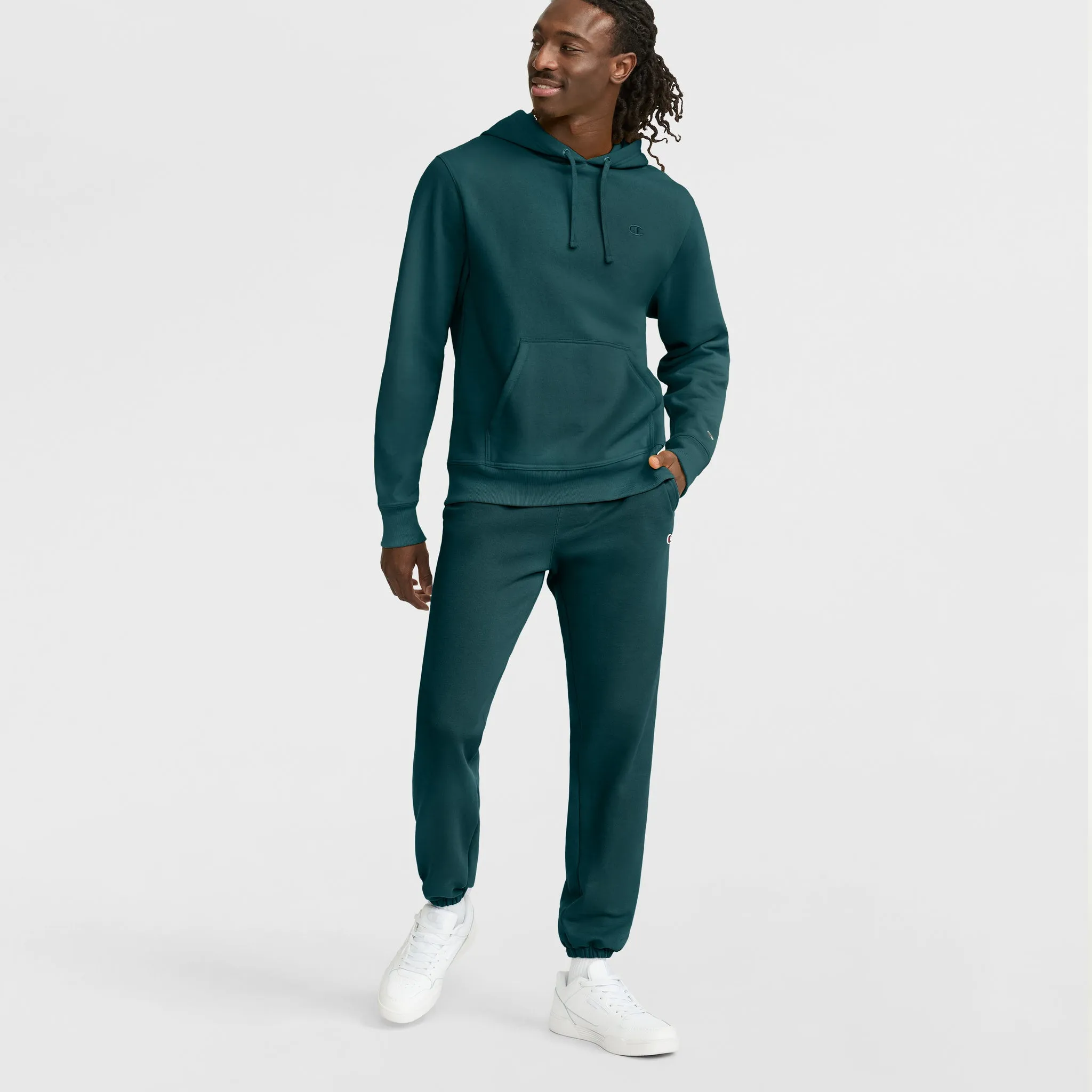 Champion Powerblend Sweatpants, Relaxed Hem, C Logo