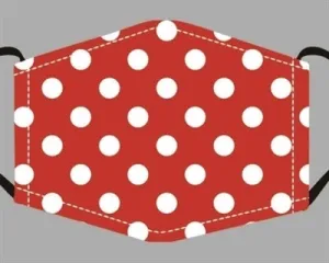 Face Mask - Red With White Dots