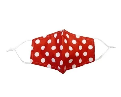 Face Mask - Red With White Dots