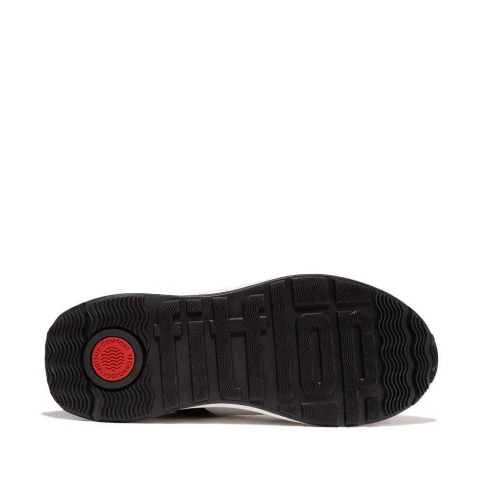 FitFlop F-Mode Flow Fabric/Suede/Leather Flatform Sneaker Black