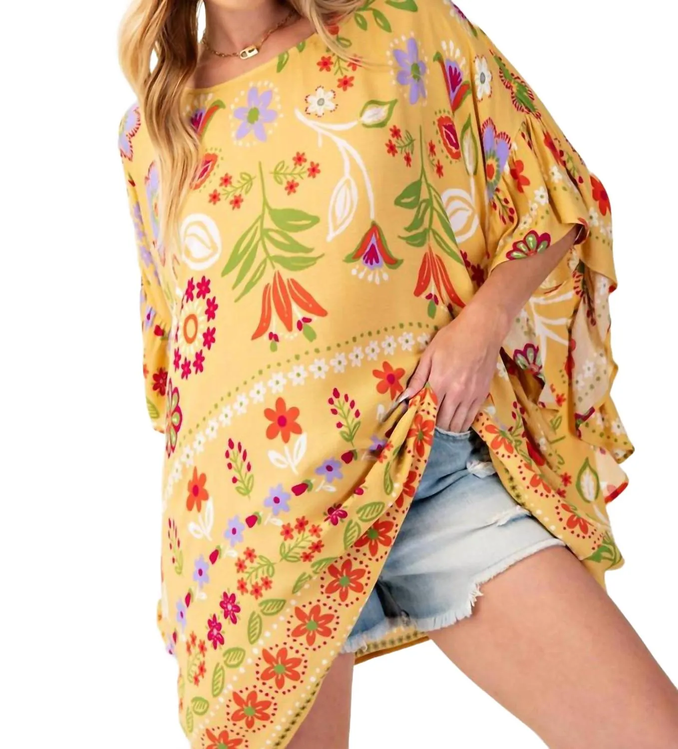 Margaret Kaftan In Yellow Multi