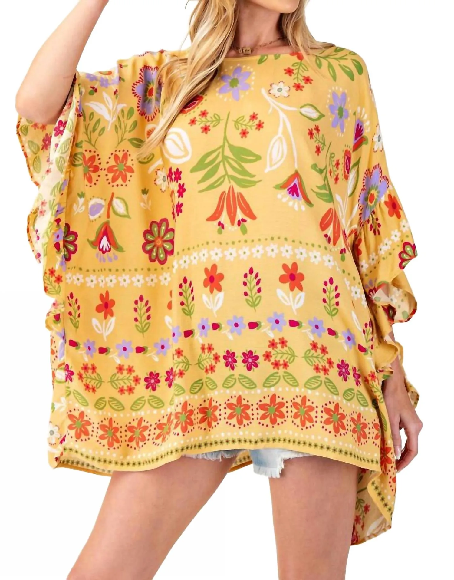 Margaret Kaftan In Yellow Multi