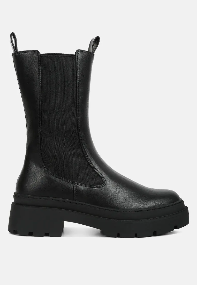 Reformation jolt elasticated gussets lug sole boots