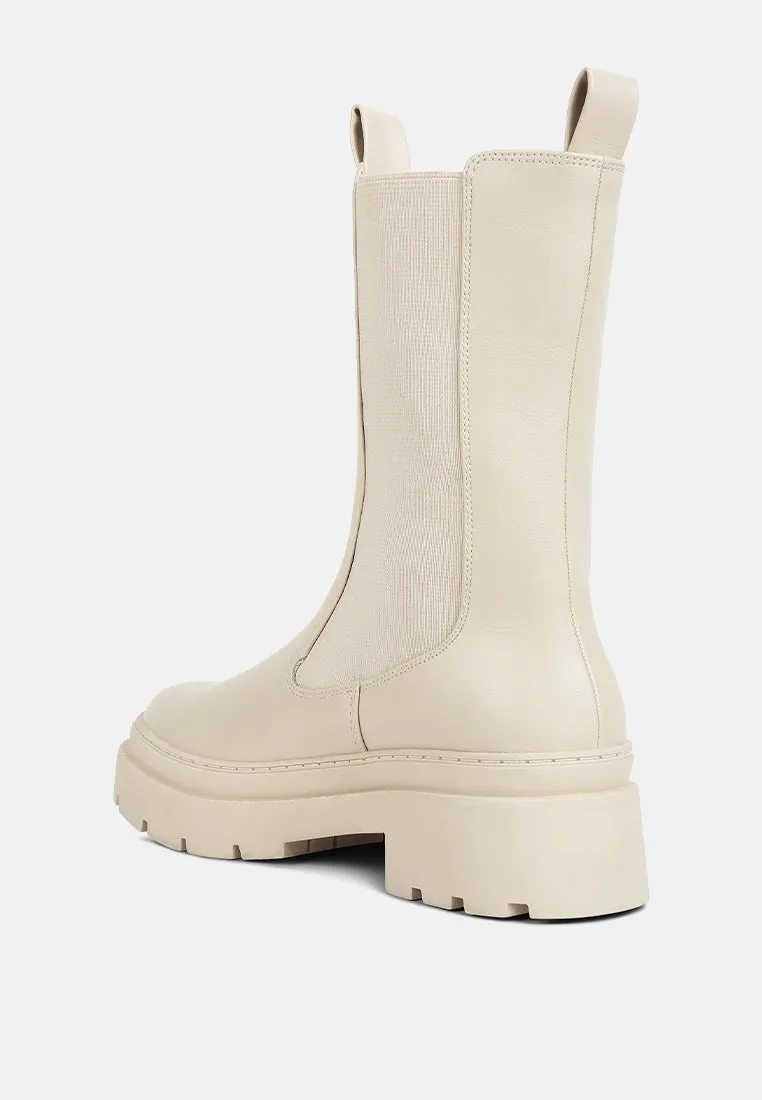 Reformation jolt elasticated gussets lug sole boots
