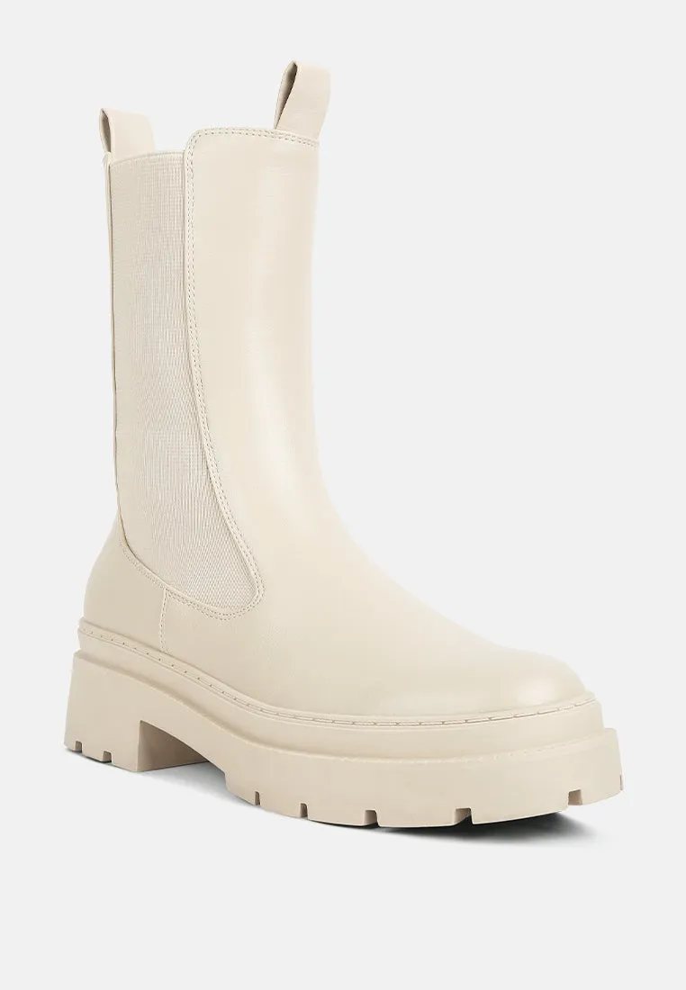 Reformation jolt elasticated gussets lug sole boots