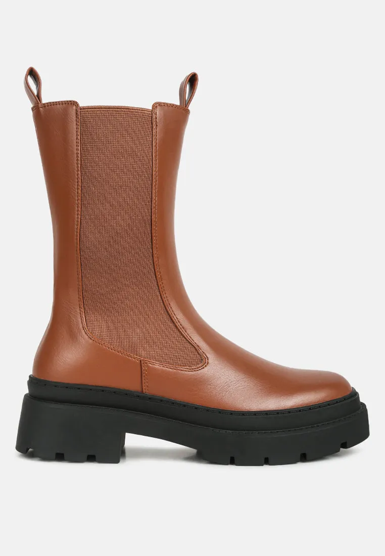 Reformation jolt elasticated gussets lug sole boots