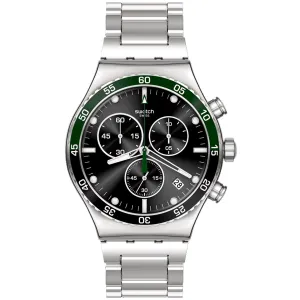 Swatch Men's Dark Green Irony Black Dial Watch