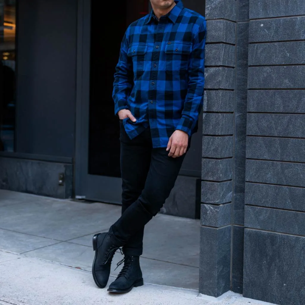 Thursday Filson Field Flannel Shirt | Cobalt Blue Black