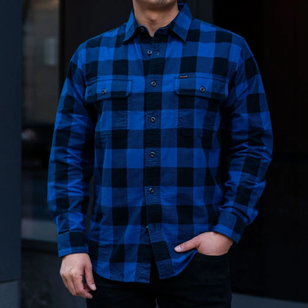 Thursday Filson Field Flannel Shirt | Cobalt Blue Black