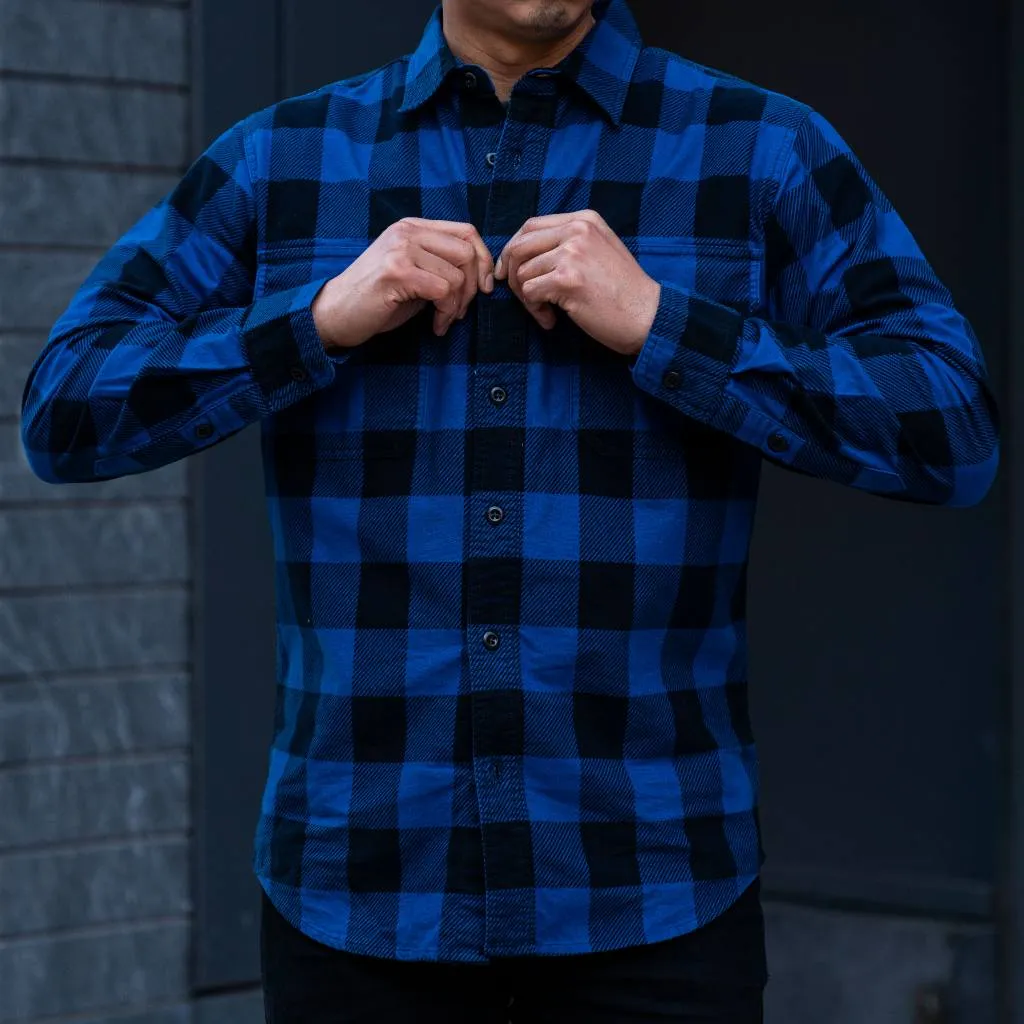 Thursday Filson Field Flannel Shirt | Cobalt Blue Black