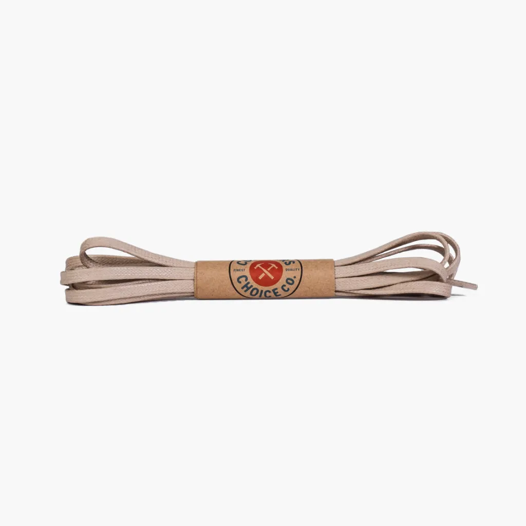 Thursday Flat Waxed Cotton Laces | Beige