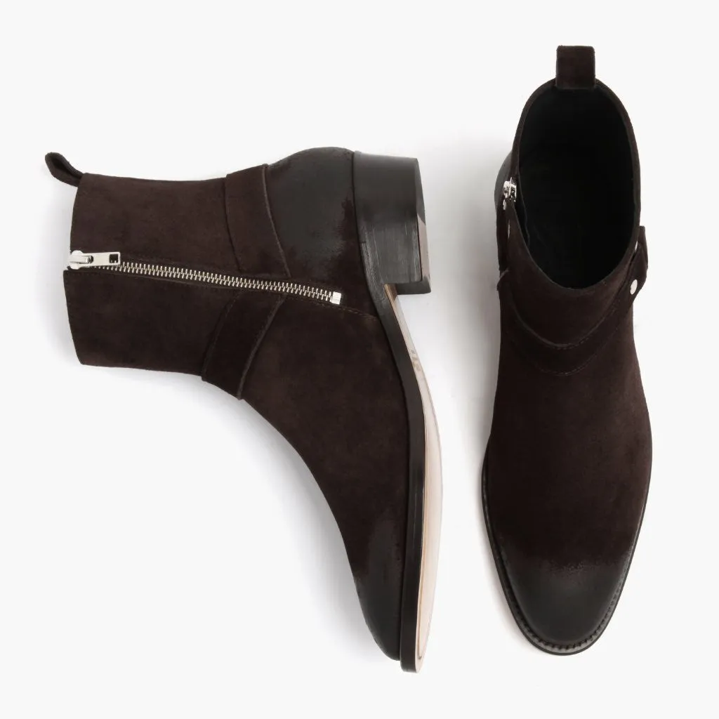 Thursday Harness | Dark Brown Suede