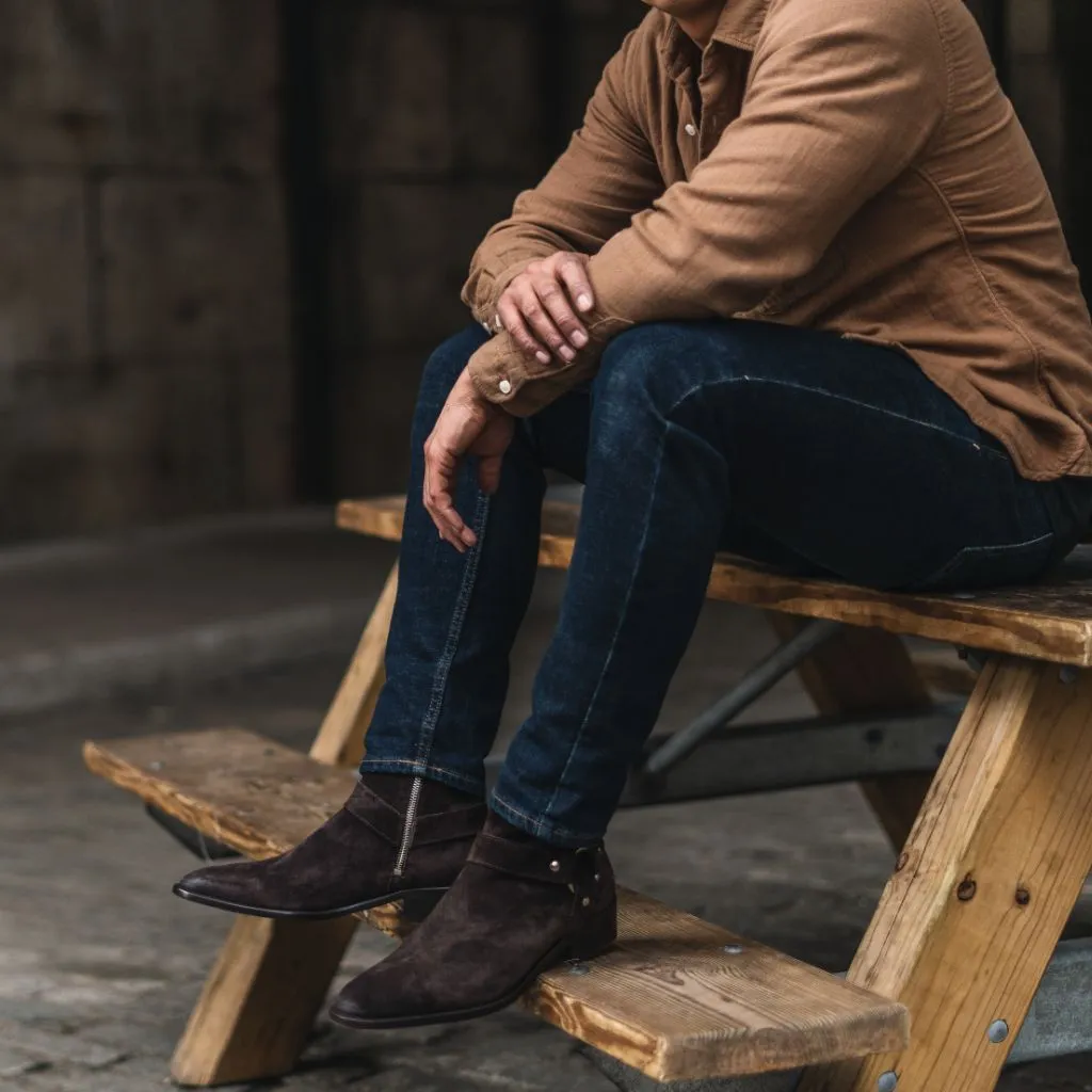 Thursday Harness | Dark Brown Suede
