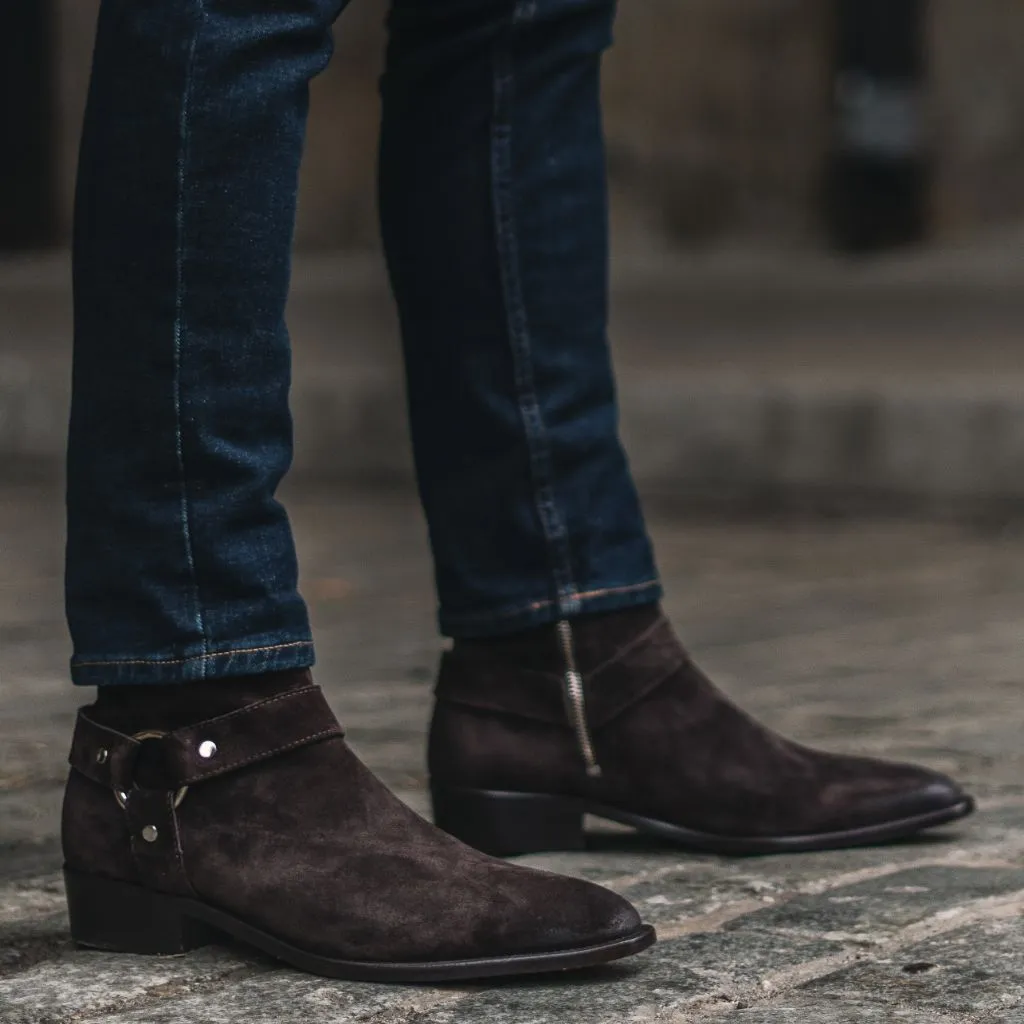 Thursday Harness | Dark Brown Suede