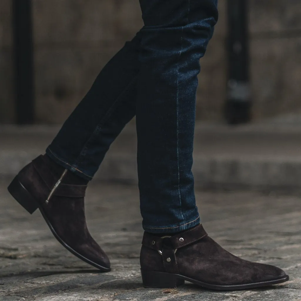 Thursday Harness | Dark Brown Suede