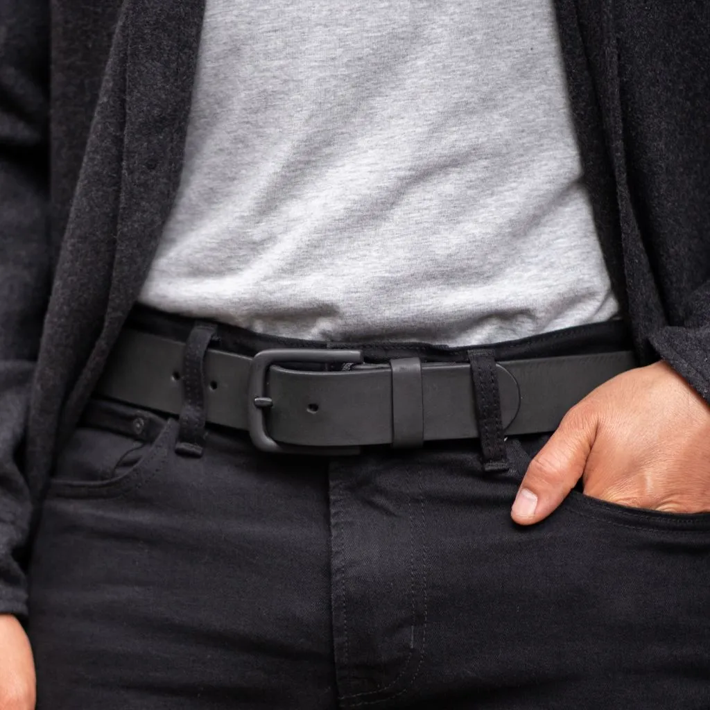 Thursday Men's Heritage Leather Belt | Black Matte
