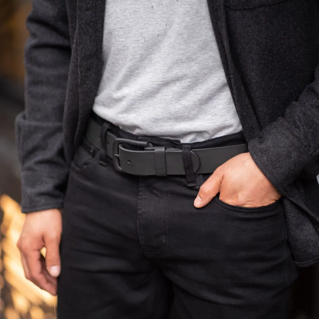 Thursday Men's Heritage Leather Belt | Black Matte