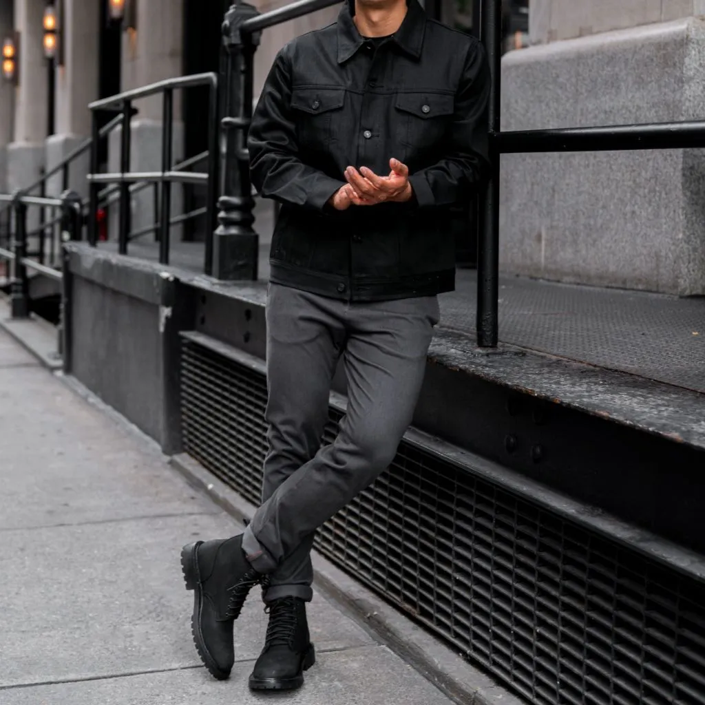 Thursday Selvedge Denim Trucker Jacket | Black