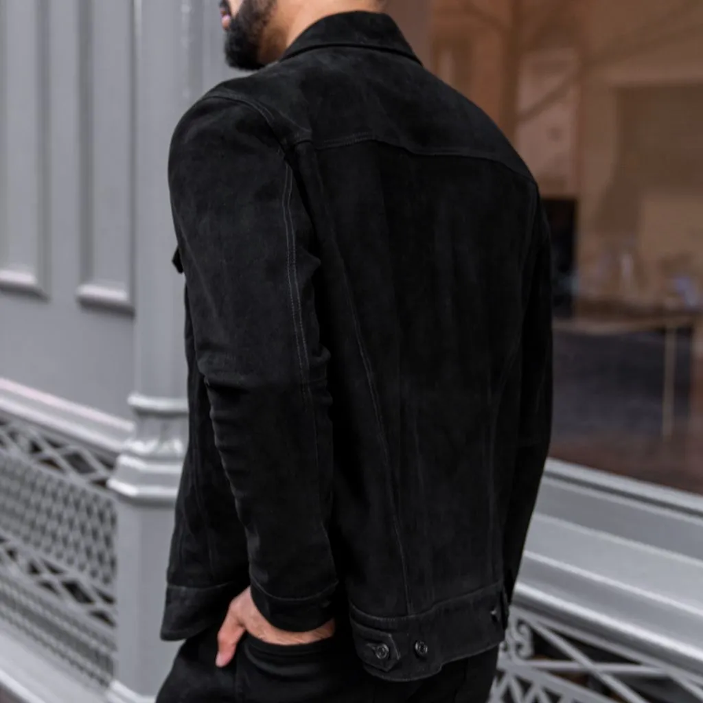 Thursday Suede Trucker Jacket | Black
