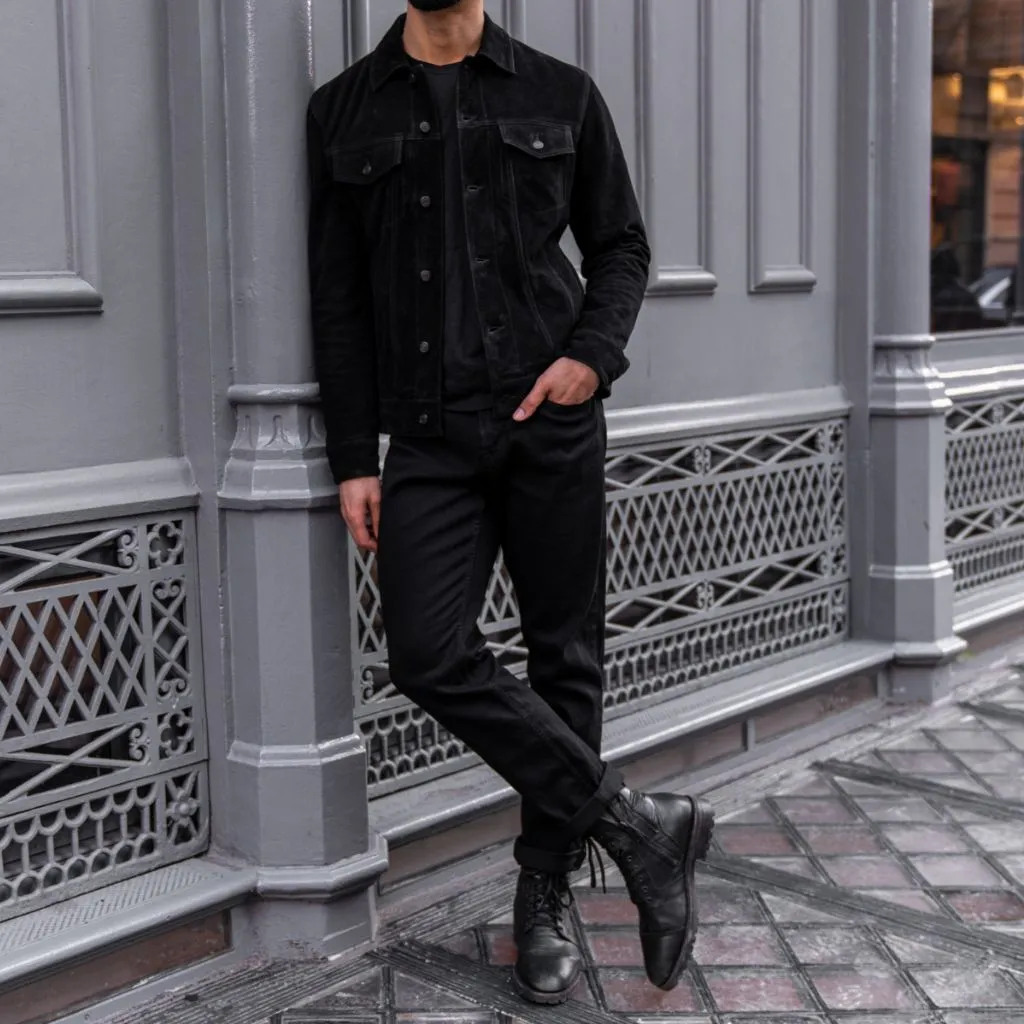 Thursday Suede Trucker Jacket | Black