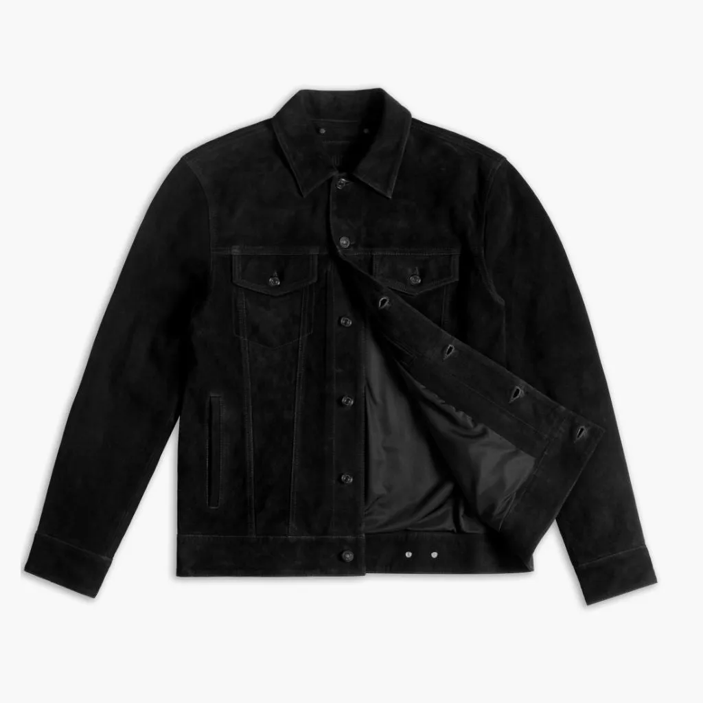 Thursday Suede Trucker Jacket | Black