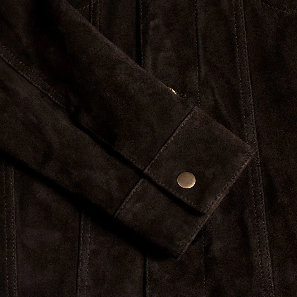 Thursday Suede Trucker Jacket | Chocolate