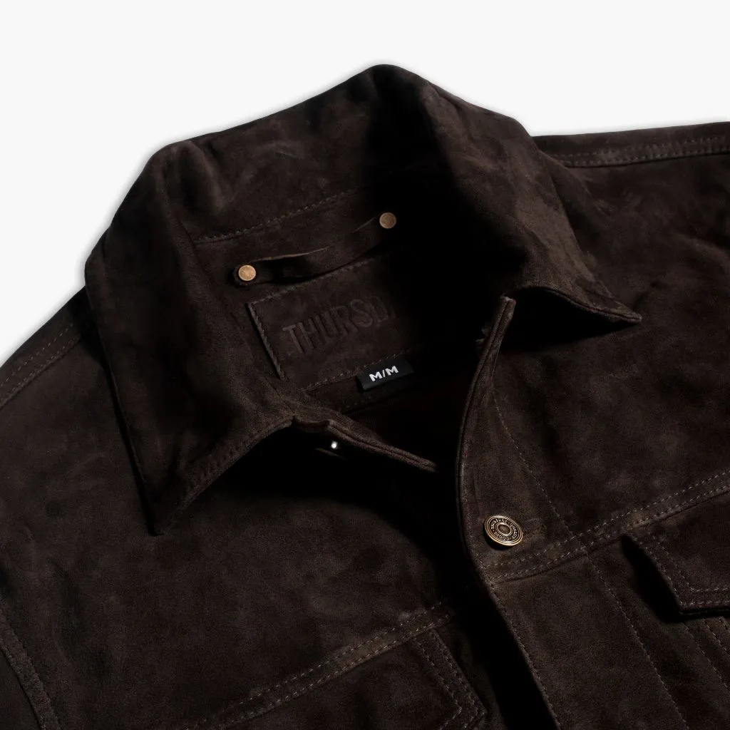 Thursday Suede Trucker Jacket | Chocolate