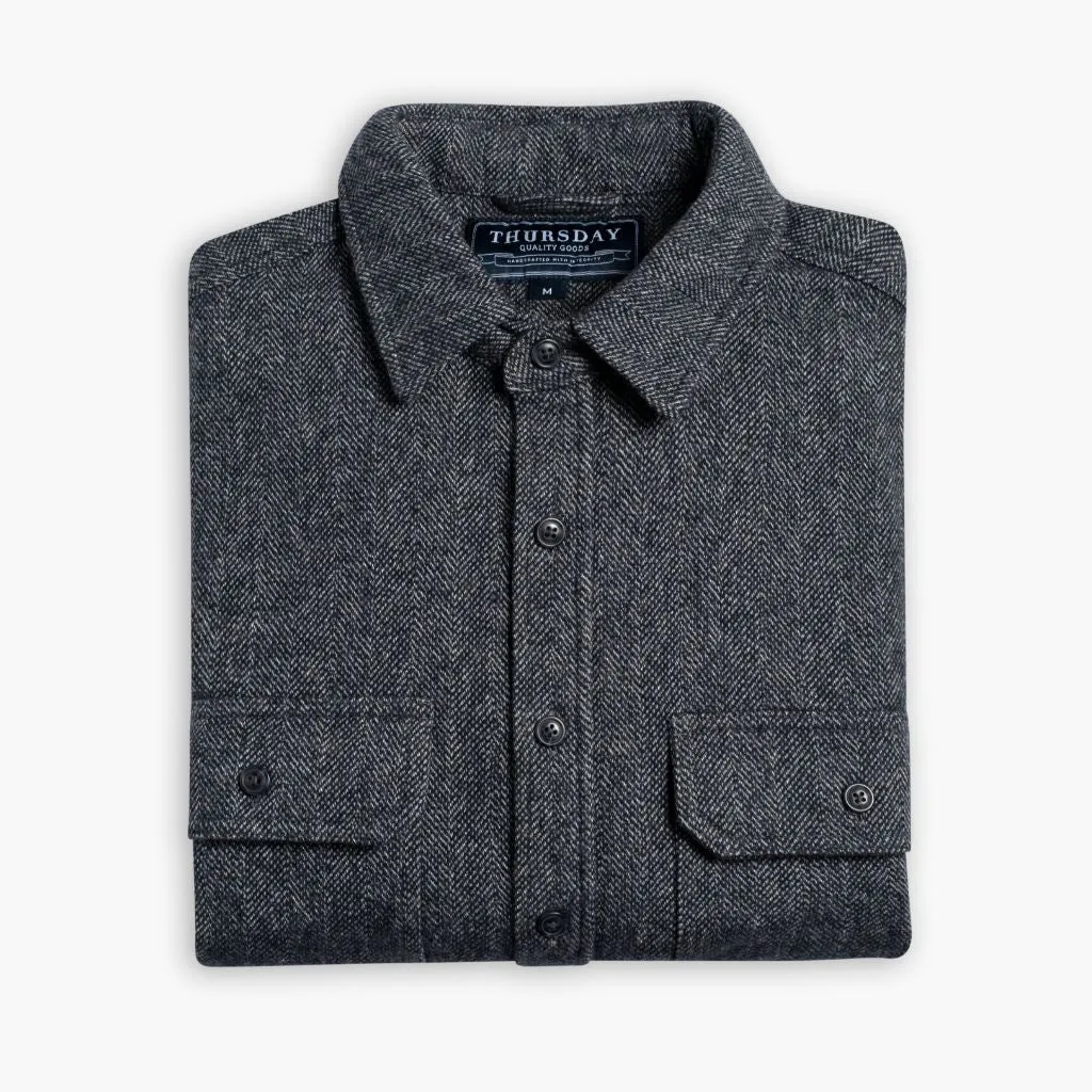 Thursday Summit Flannel Shirt | Blue Herringbone