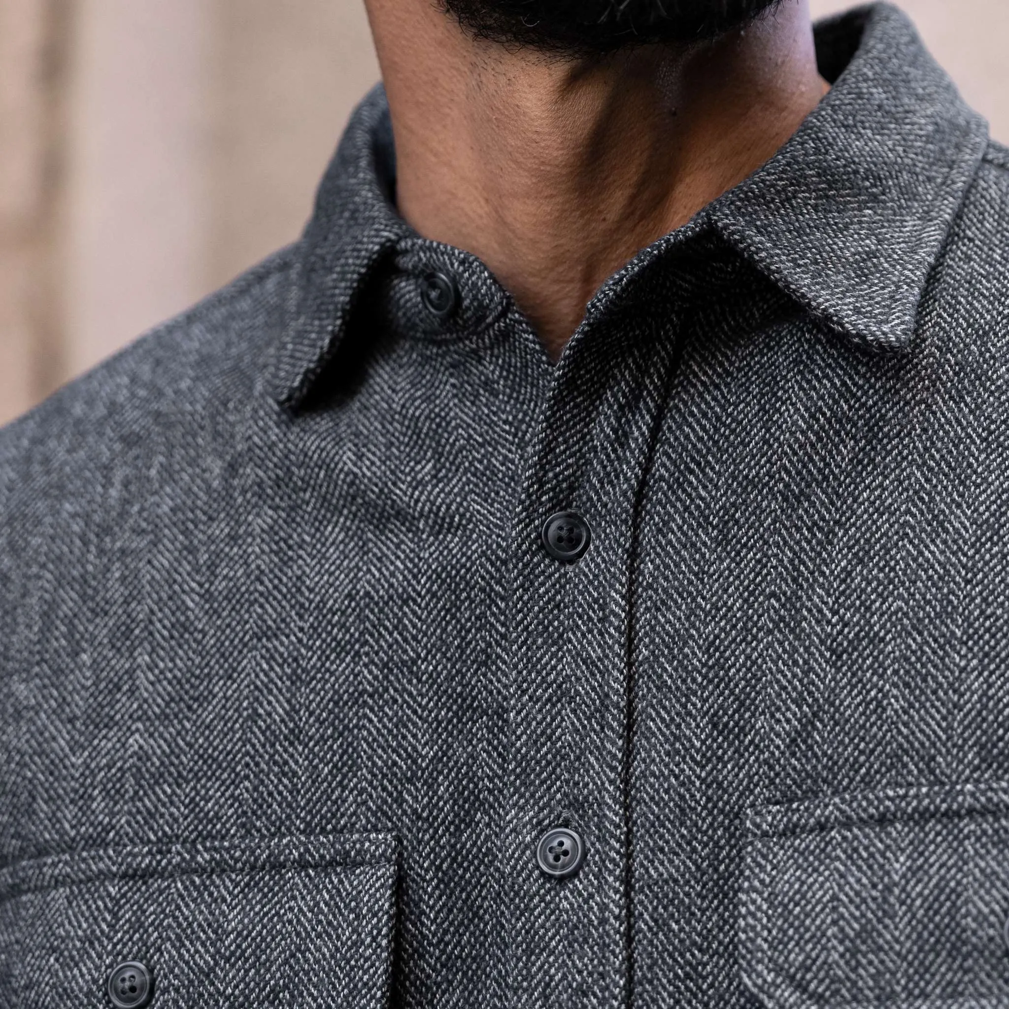 Thursday Summit Flannel Shirt | Blue Herringbone