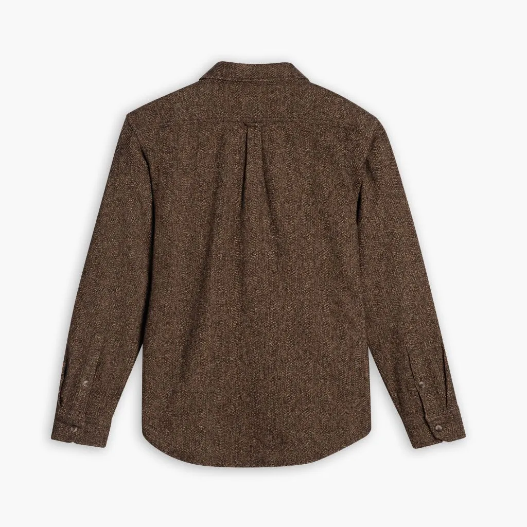 Thursday Summit Flannel Shirt | Brown Herringbone