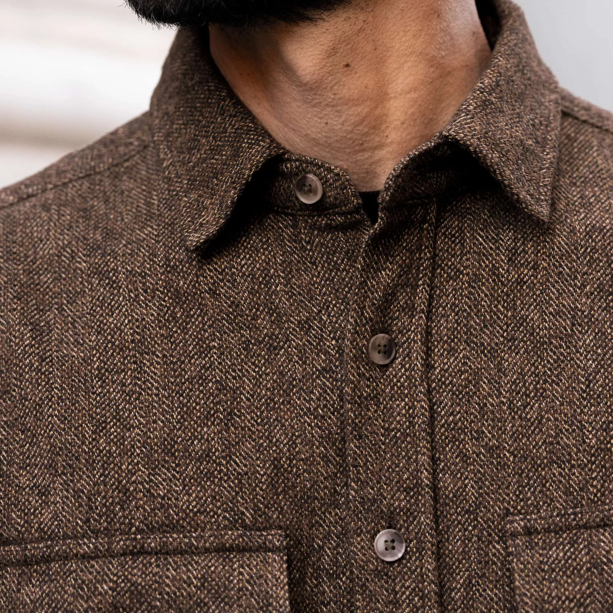 Thursday Summit Flannel Shirt | Brown Herringbone