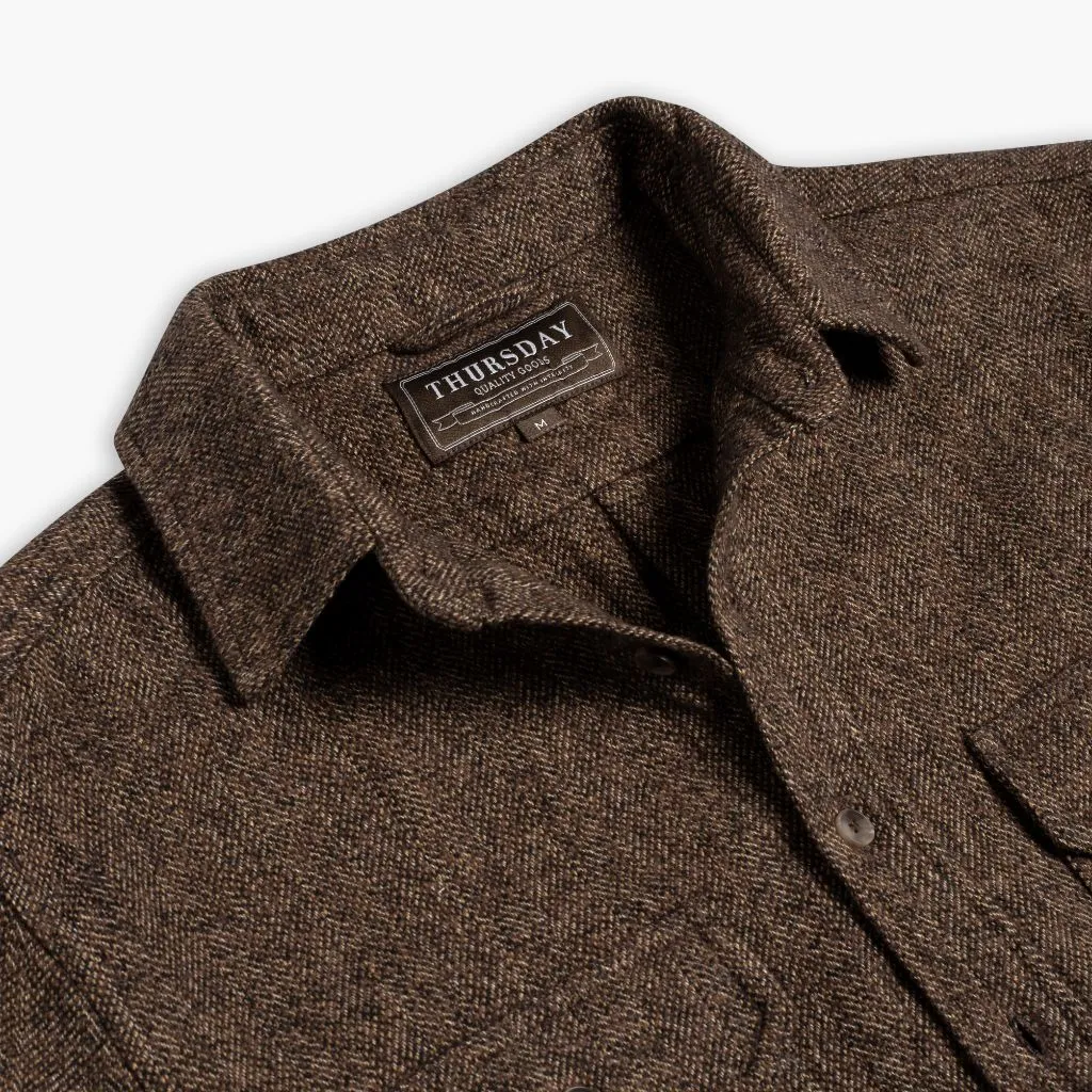 Thursday Summit Flannel Shirt | Brown Herringbone