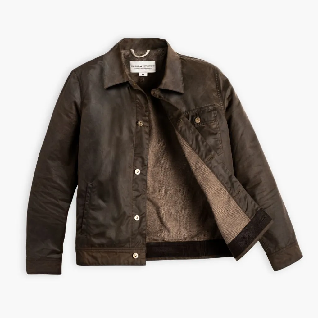 Thursday Waxed Canvas Field Jacket | Dark Olive