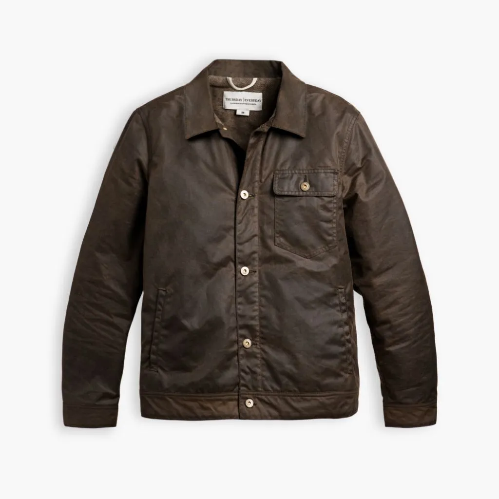 Thursday Waxed Canvas Field Jacket | Dark Olive