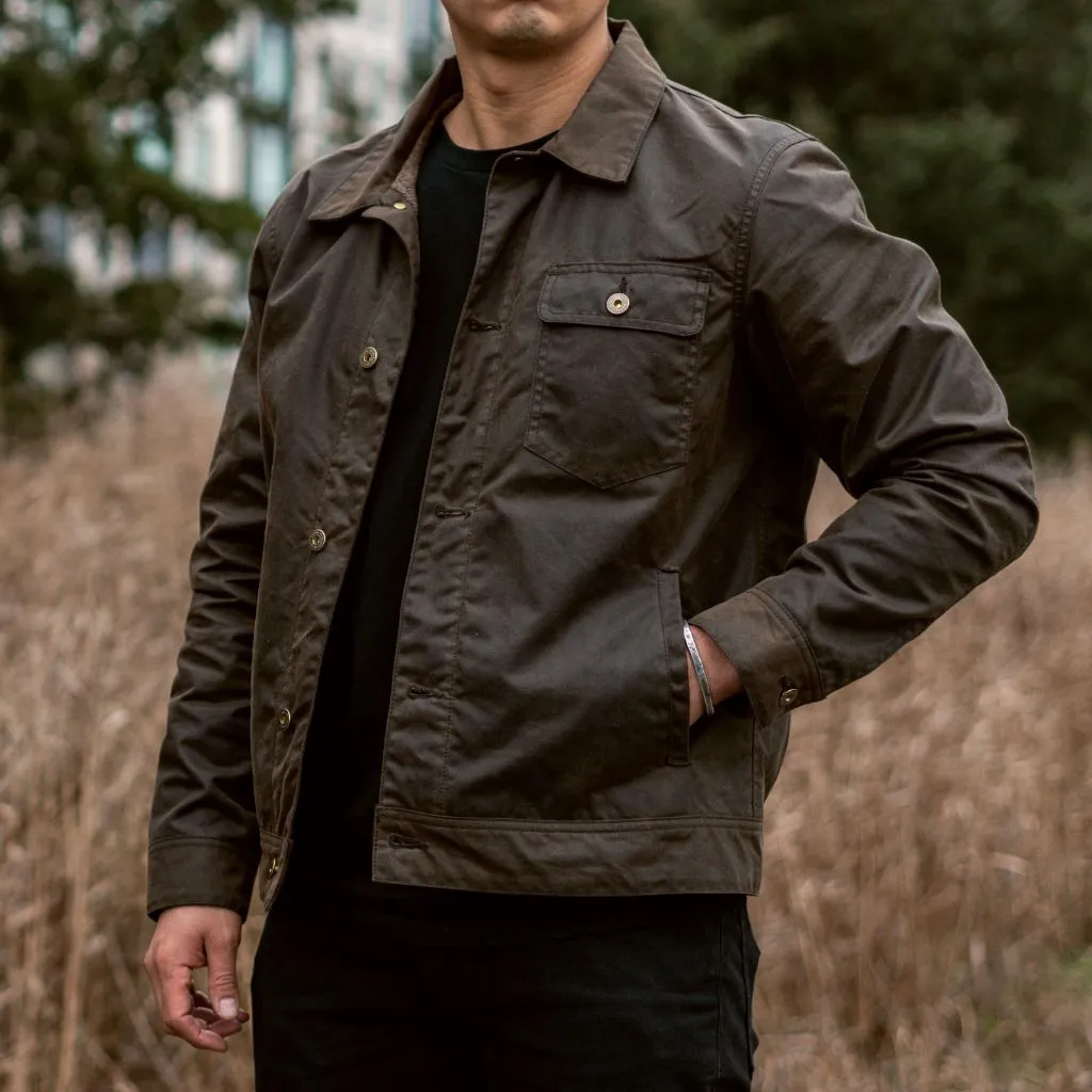 Thursday Waxed Canvas Field Jacket | Dark Olive